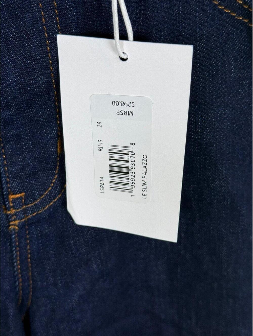 NWT FRAME Le Slim Palazzo Jeans 26 Rinse High Rise Wide Leg Dark Wash 31” Inseam - Picture 2 of 7